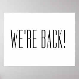 Vi är Back White Poster