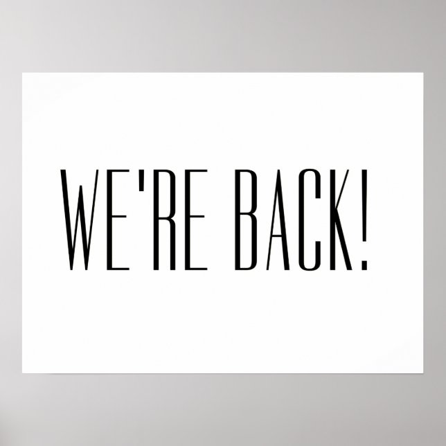 Vi är Back White Poster (Framsidan)