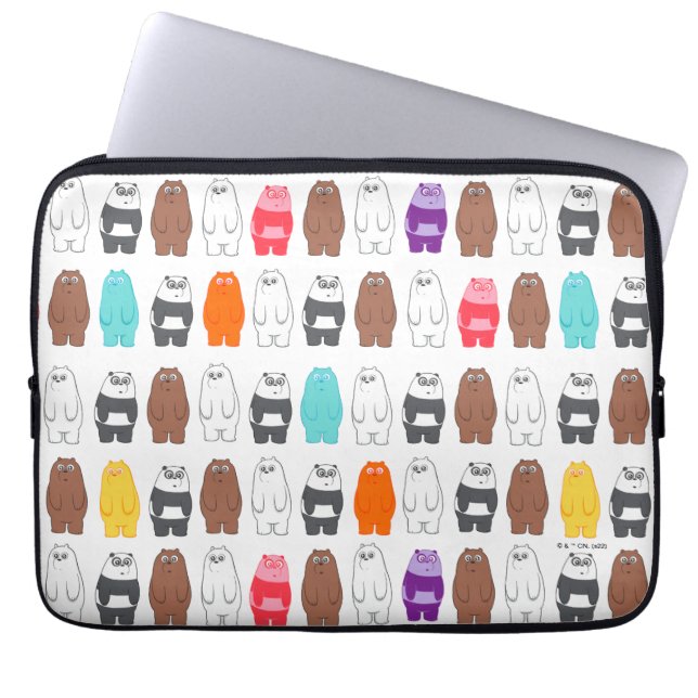 Vi är Bare Bears Colorful Bear Mönster Laptop Fodral (Framsidan)