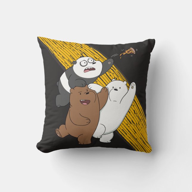 Vi är Bare Bears - Last Pizza Slice Kudde (Framsida)