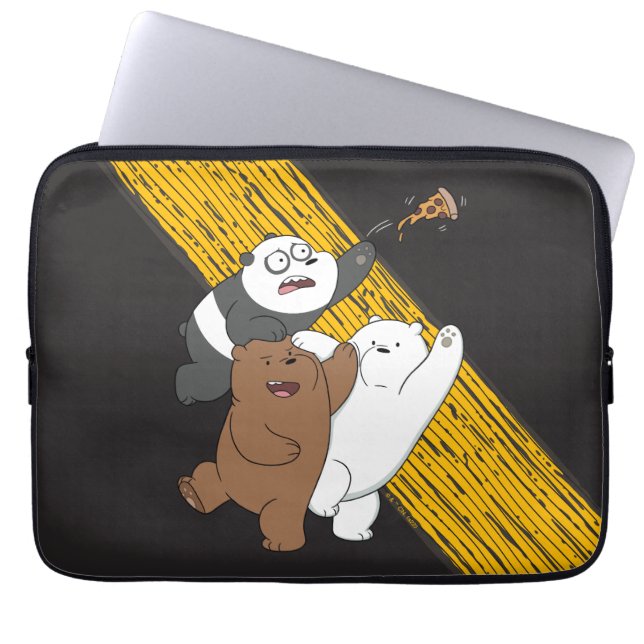Vi är Bare Bears - Last Pizza Slice Laptop Fodral (Framsidan)