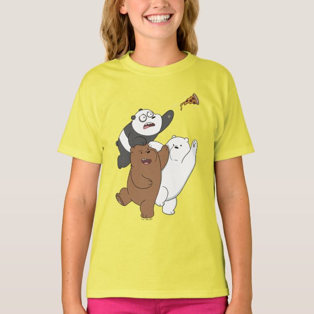 Vi är Bare Bears - Last Pizza Slice T Shirt (Framsida)