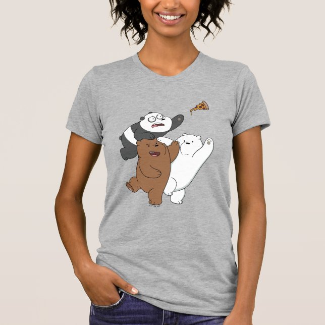Vi är Bare Bears - Last Pizza Slice T Shirt (Framsida)