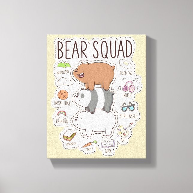 Vi är björnar - Bear Squad Journal-grafik Canvastryck (Framsida)