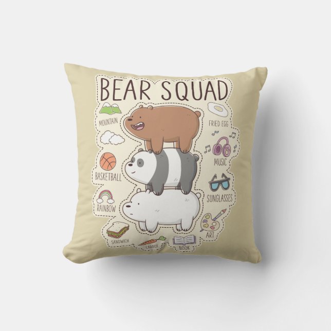 Vi är björnar - Bear Squad Journal-grafik Kudde (Framsida)
