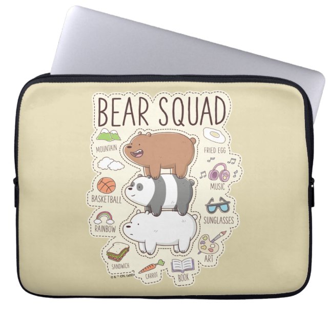 Vi är björnar - Bear Squad Journal-grafik Laptop Fodral (Framsidan)