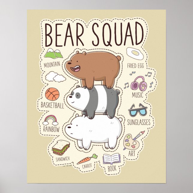Vi är björnar - Bear Squad Journal-grafik Poster (Framsidan)