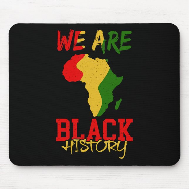 Vi är Black History Month Afrika Karta Afroamerika Musmatta (Framsidan)