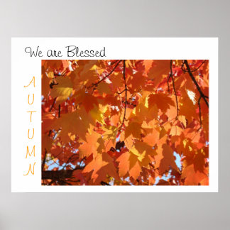 Vi är Blade bildutskrifter AUTUMN Orange Löv Poster