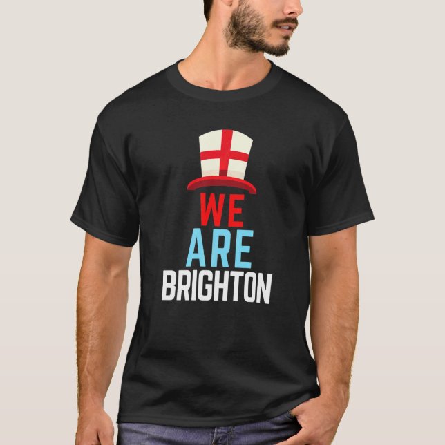 Vi är Brighton England Flagga Sports T Shirt (Framsida)