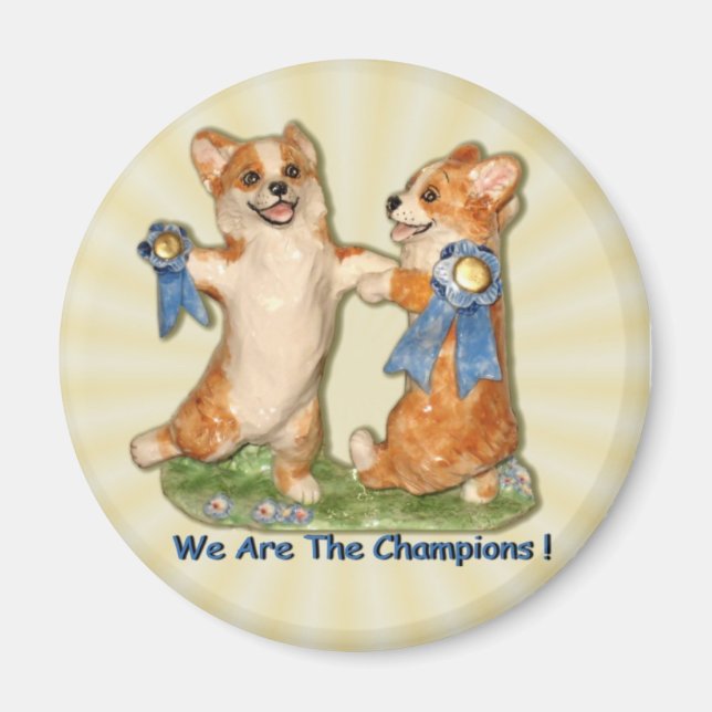 "Vi är Champions!" Corgi Magnet (Framsidan)