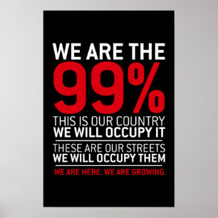 Vi är de 99% - 99 occupy wall street procentna poster