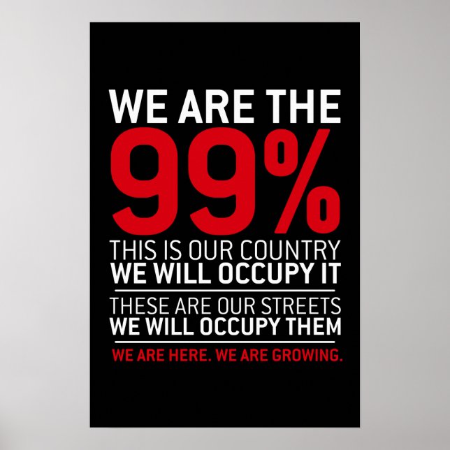 Vi är de 99-99 procent occupy wall street poster (Framsidan)