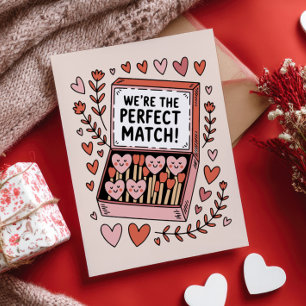 Vi är den perfekta matchningen Pun rolig Alla hjär Vykort