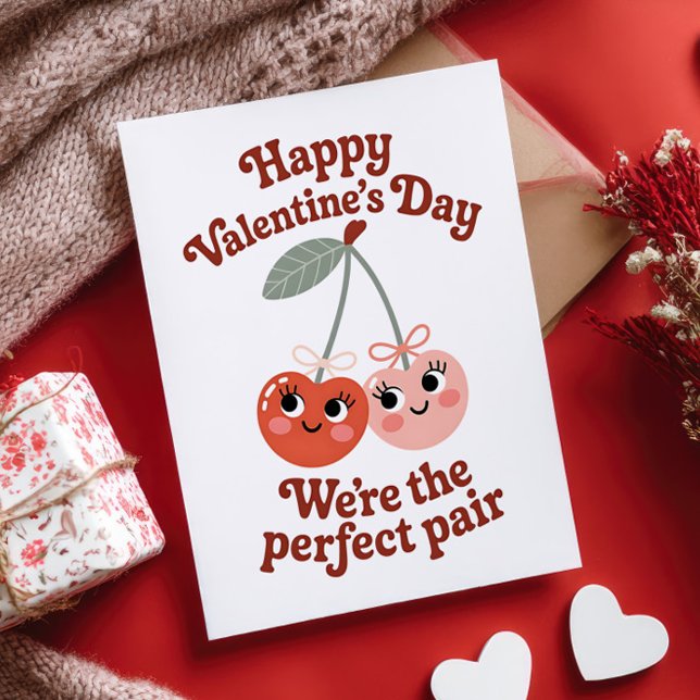 Vi är det perfekta paret körsbärsvalentine vykort (Skapare uppladdad)
