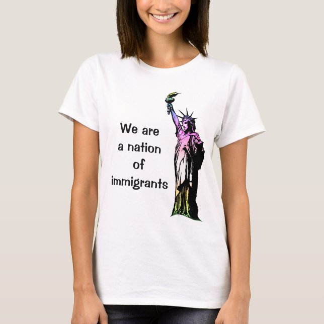 Vi är en nation av "Immigration Rainbow ResistShir Tee (Framsida)
