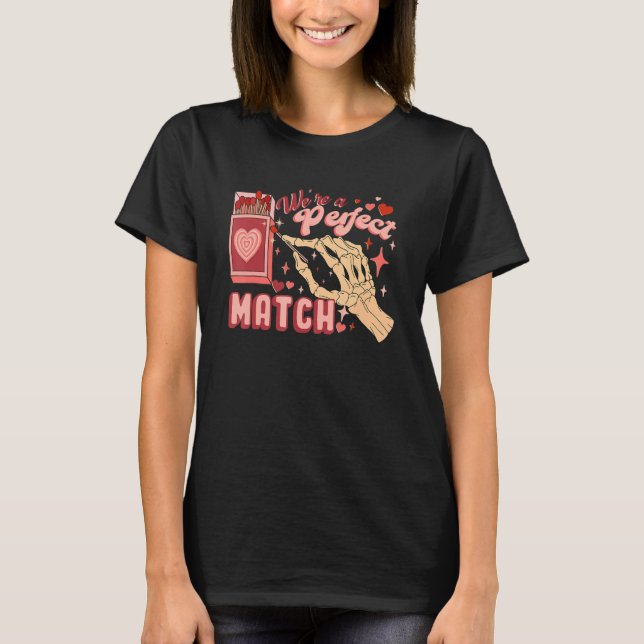 Vi är en Perfekt Match Valentines day Retro-par T Shirt (Framsida)
