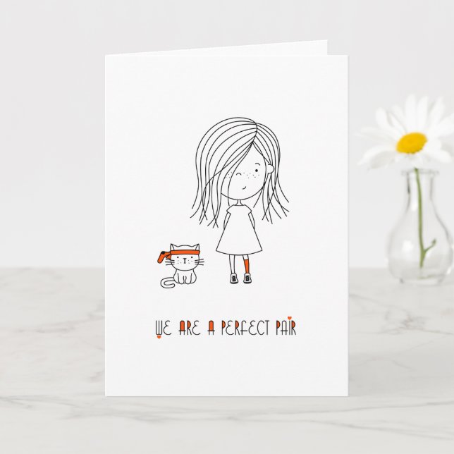 Vi är en Perfekt Pair Cute och Funny Girl Kort (Liten växt)