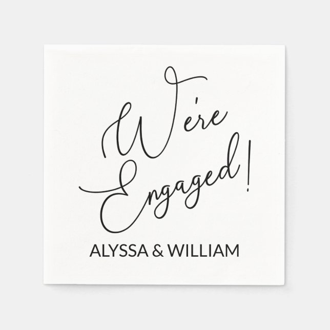 Vi är Engaged Modern Script-teckensnitt Pappersservett (Framsidan)