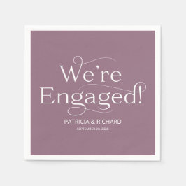 Vi är engagerad Lila för Förlovningsfest Pappersservett