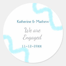 Vi är engagerade blågrå akvarellspiral stilfullt