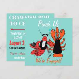 Vi är engagerade i Crayfish Boil Shower Party Inbjudningar
