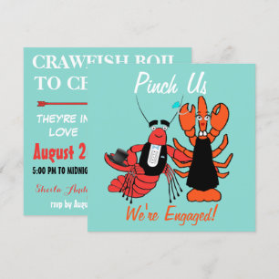 Vi är engagerade i Crayfish Boil Shower Party Inbjudningar
