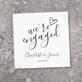 Vi är engagerade i Förlovningsfest Black and White Pappersservett