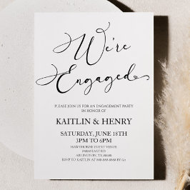 Vi är engagerade i minimal Förlovningsfest Inbjudningar