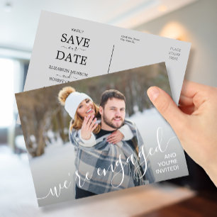 Vi är engagerade i Photo Bröllop spara datum Meddelande Vykort