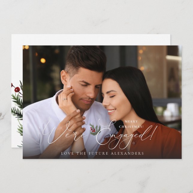 Vi är engagerade i Photo Ele Holly Berry Helgdag (Fram/baksida)