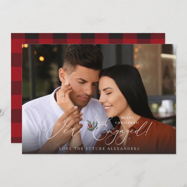 Vi är engagerade i Photo Ele Holly Berry Helgdag - (Fram/baksida)