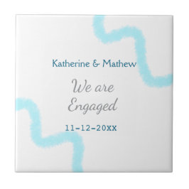 Vi är engagerade i snyggten spiral, blå grått kakelplatta