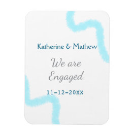 Vi är engagerade i snyggten spiral, blå grått magnet