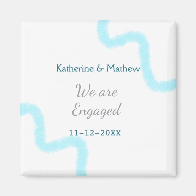 Vi är engagerade i snyggten spiral, blå grått magnet (Framsidan)