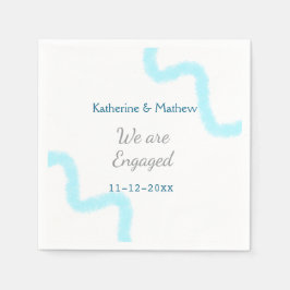 Vi är engagerade i snyggten spiral, blå grått pappersservett