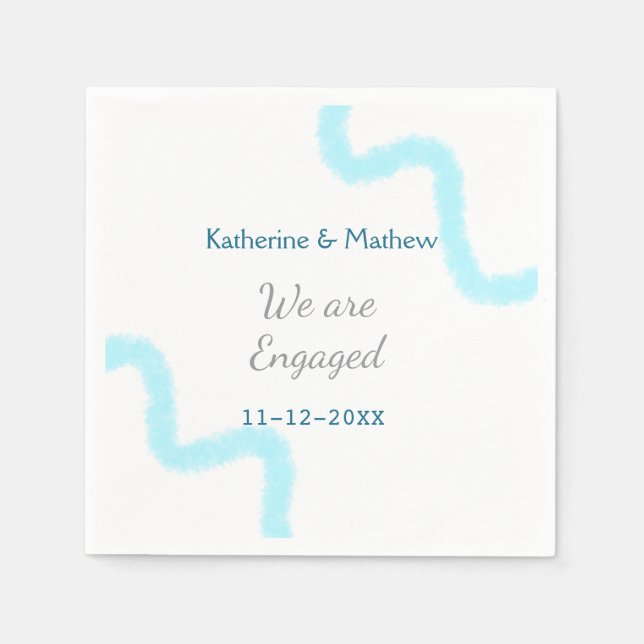 Vi är engagerade i snyggten spiral, blå grått pappersservett (Framsidan)