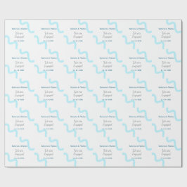 Vi är engagerade i snyggten spiral, blå grått presentpapper