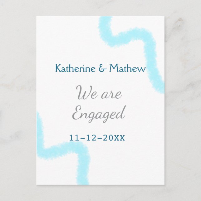 Vi är engagerade i snyggten spiral, blå grått vykort (Framsida)