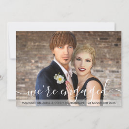 Vi är engagerade i typografi av din foto-Förlovnin Inbjudningar