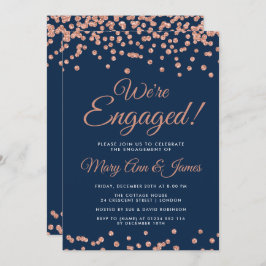 Vi är engagerade! Konfetti flottan ro Guld Glitter Inbjudningar