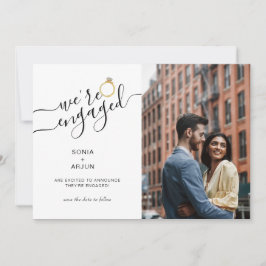 Vi är engagerade med ett pars fotoförlovning meddelande