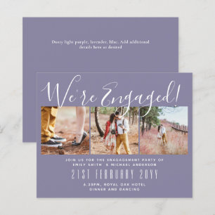 Vi är engagerade! Modern Photo Collage Inbjudnings