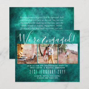 Vi är engagerade! Modern Photo Collage Inbjudnings