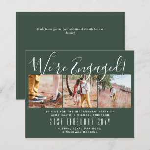 Vi är engagerade! Modern Photo Collage Inbjudnings
