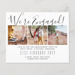 Vi är engagerade! Modern Photo Collage Inbjudnings Flygblad