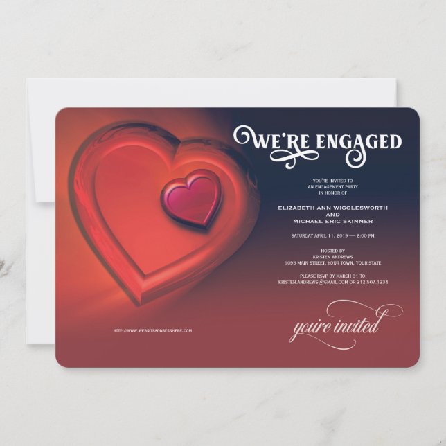 Vi är engagerade, två hörn, Red Party-inbjudan Meddelande (Framsida)