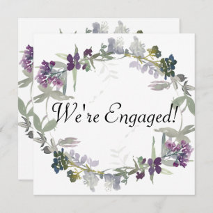 Vi är engagerade Watercolor Wildblommor Lavender