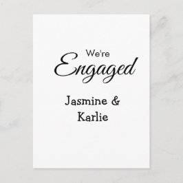 Vi är ett förlovat par namn romantisk stilfull enk vykort