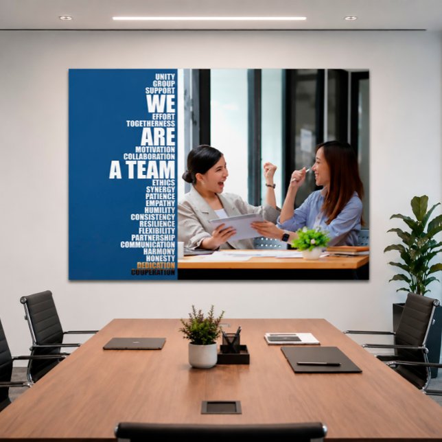 VI ÄR ETT TEAM Inspirerande Väggkonst för Kontor (Modern motivational wall art for collaborative workspaces and meeting rooms.)